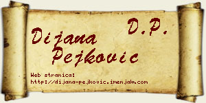 Dijana Pejković vizit kartica